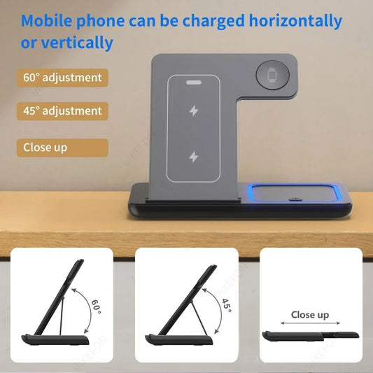 Foldable 3 in 1 Fast Charger Stand Dock