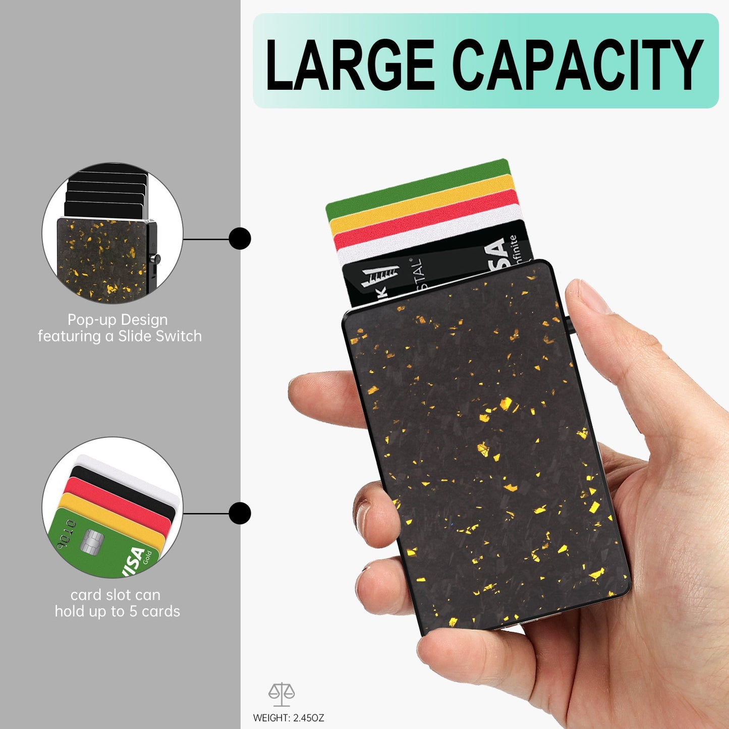 TOYFID Best Mens Forged Carbon Fiber Wallet with Airtag Holder & Expansion Board-2