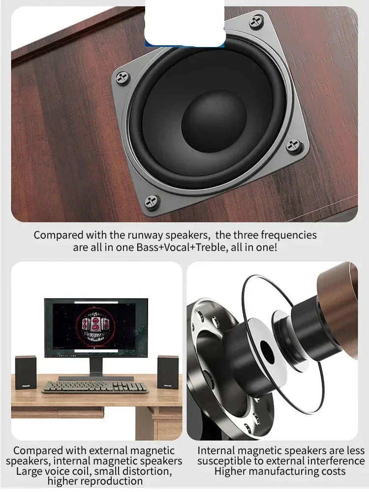 Bluetooth Speaker Surround Stereo Sound Wireless (Brown)-1