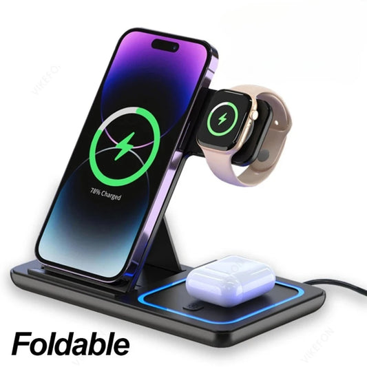 Foldable 3 in 1 Fast Charger Stand Dock