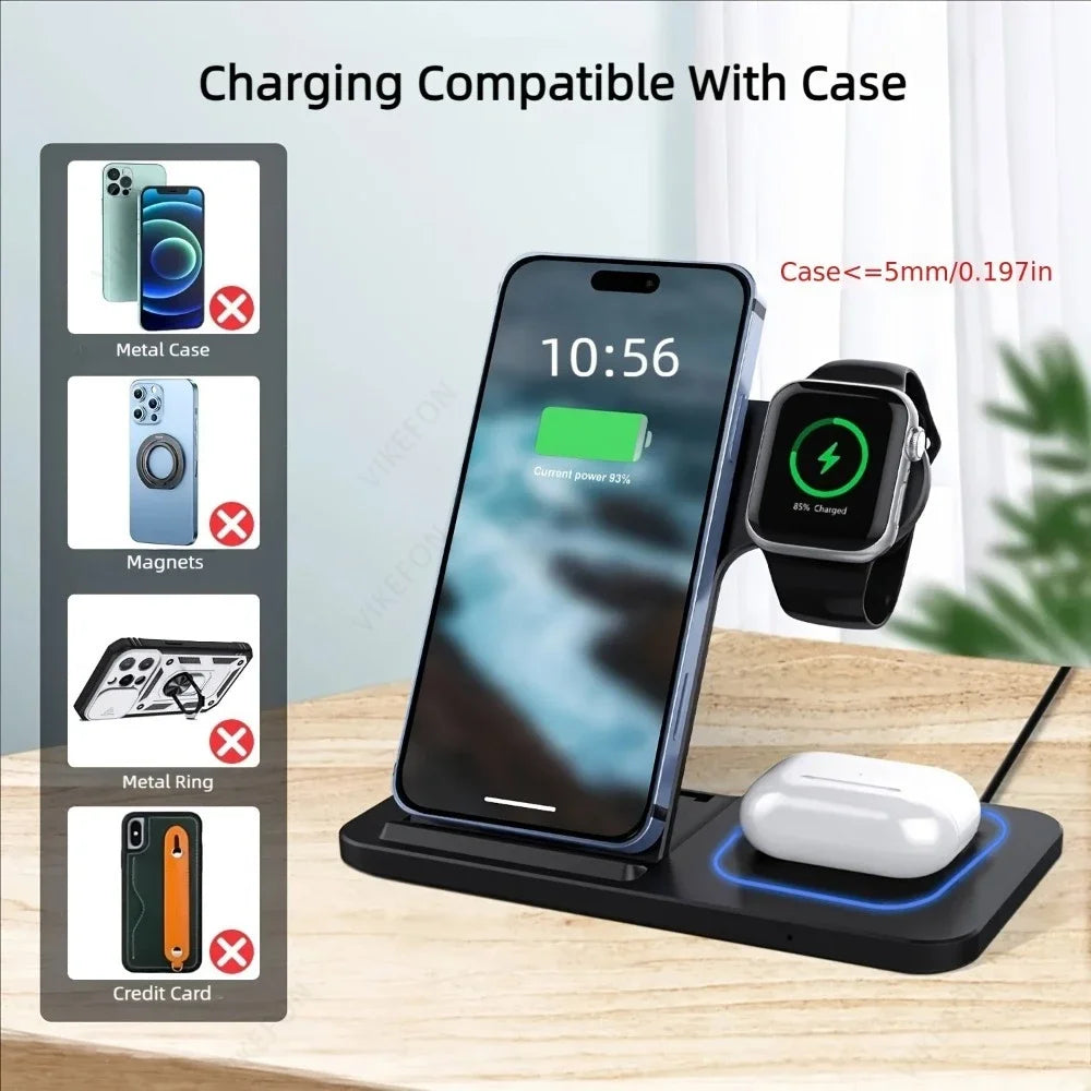 Foldable 3 in 1 Fast Charger Stand Dock