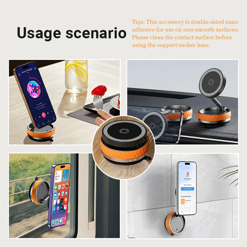 Vacuum Car Magnetic Wireless Charger Foldable 360°
