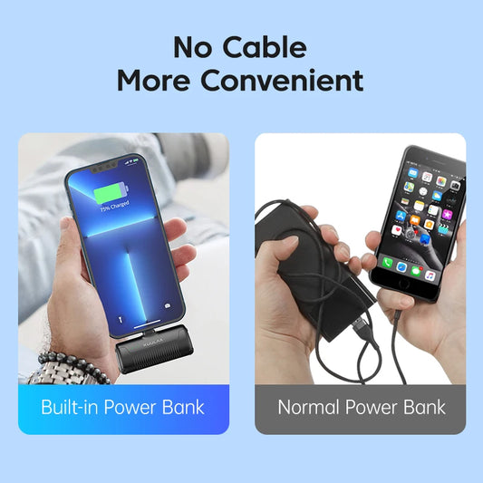 Mini Portable Power Bank USB-C/Lighting For iPhone, Samsung and Xiaomi - 4500mAh