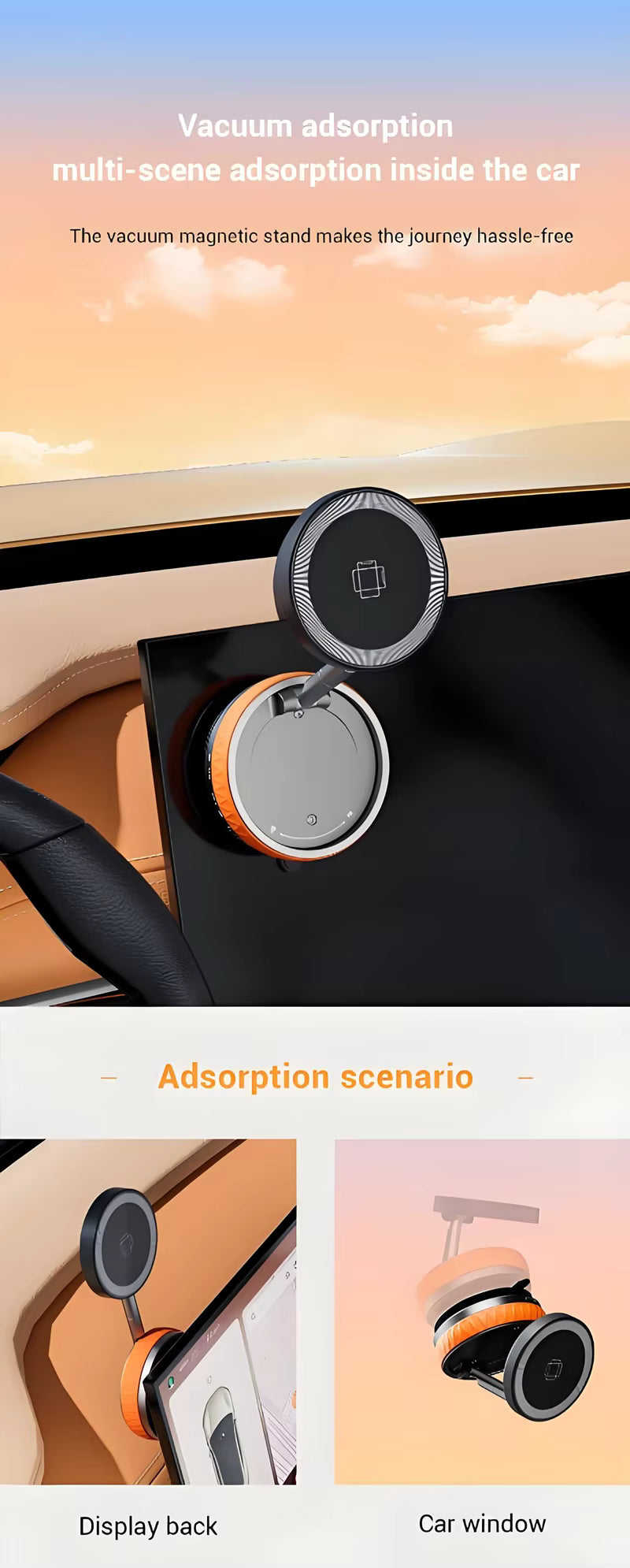 Vacuum Car Magnetic Wireless Charger Foldable 360°